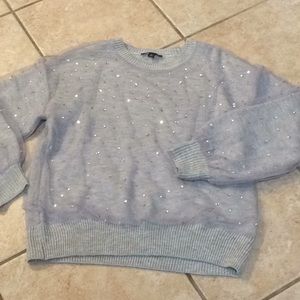 Sale-INC Sweater with mesh and faux diamond